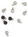 10 5mm Rhodium Crystal Rhinestone Flat Backs Pendants